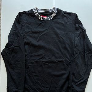 Supreme Ribbed Collar Logo Long Sleeve Shirt
